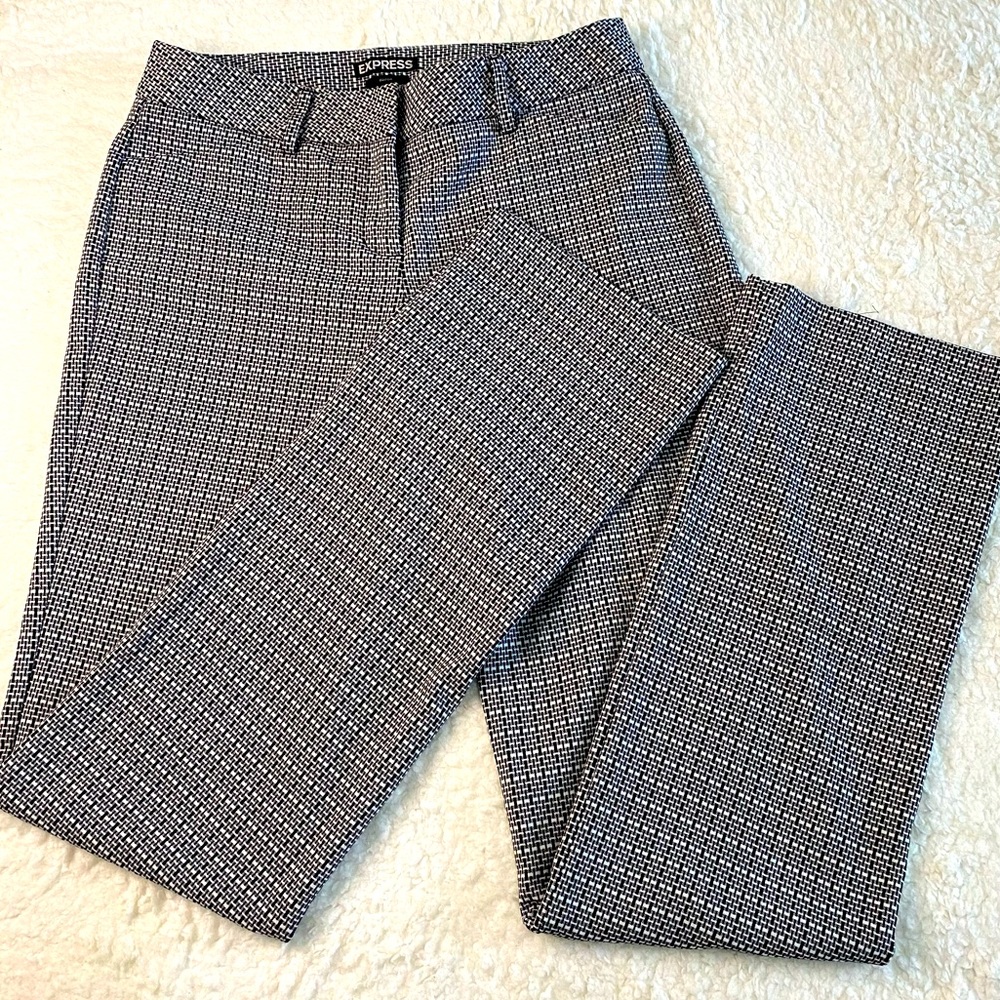 Express Pants size 0R Editor Business Career Work Straight Leg Woven Pattern